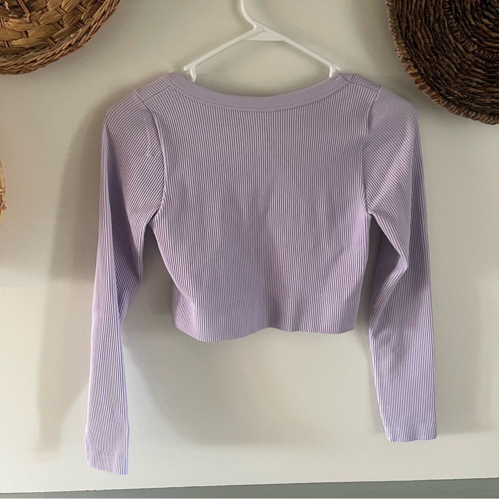 Garage Lavender Ribbed Crop Top - Picture 3 of 4
